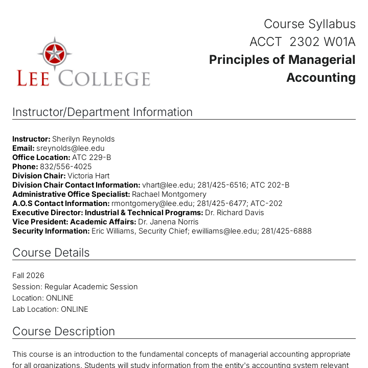 Simple Syllabus